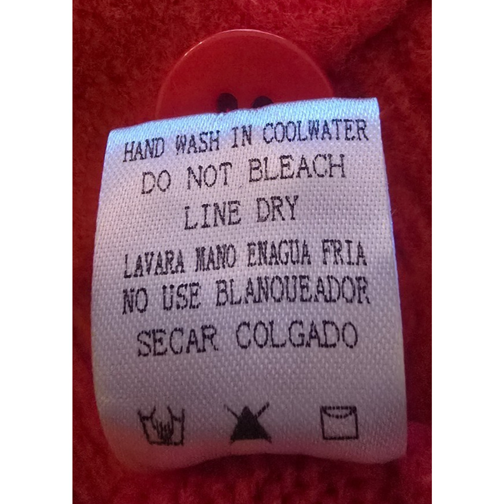 Tulip B Red Cropped Button Front Cardigan Sweater Pockets Size L NWT - Picture 6 of 6